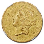 1851-O $20 Liberty Gold Double Eagle AU-58 NGC