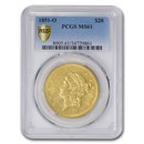 1851-O $20 Liberty Gold Double Eagle MS-61 PCGS 1851-O $20 Liberty Gold Double Eagle MS-61 PCGS