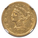 1851-O $5 Liberty Gold Half Eagle AU-55 NGC