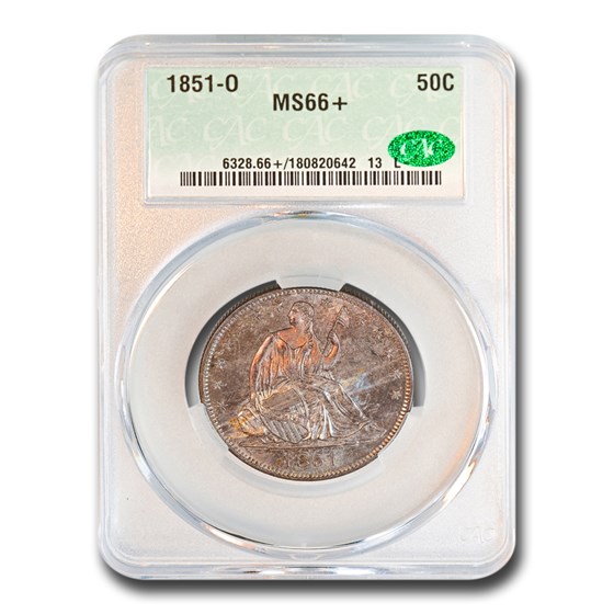 1851-O Liberty Seated Half Dollar MS-66+ CACG 1851-O Liberty Seated Half Dollar MS-66+ CACG