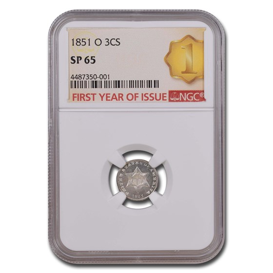 1851-O Three Cent Silver SP-65 NGC 1851-O Three Cent Silver SP-65 NGC