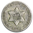 1851-O Three Cent Silver VF