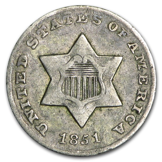 1851-O Three Cent Silver VF 1851-O Three Cent Silver VF
