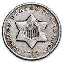 1851-O Three Cent Silver VG
