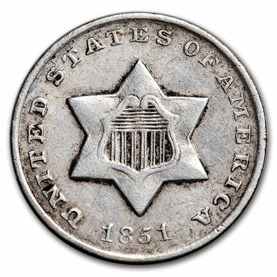 1851-O Three Cent Silver VG 1851-O Three Cent Silver VG