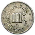 1851 Three Cent Silver AU