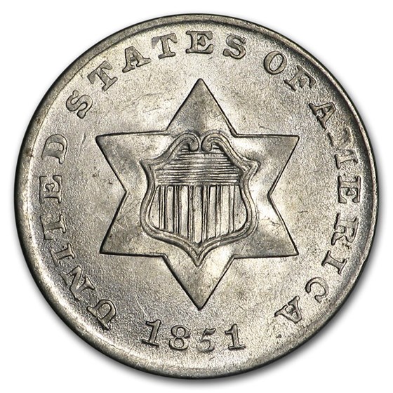 1851 Three Cent Silver BU 1851 Three Cent Silver BU