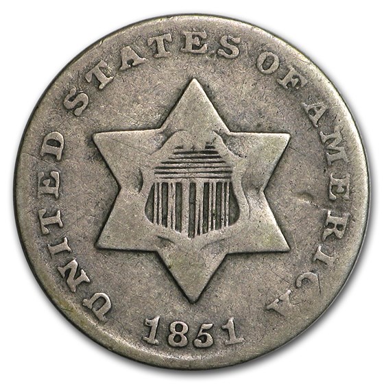 1851 Three Cent Silver Fine 1851 Three Cent Silver Fine