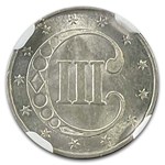 1851 Three Cent Silver MS-64+ NGC