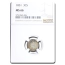 1851 Three Cent Silver MS-66 NGC