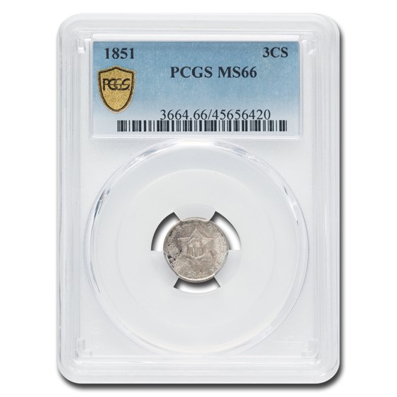 1851 Three Cent Silver MS-66 PCGS 1851 Three Cent Silver MS-66 PCGS