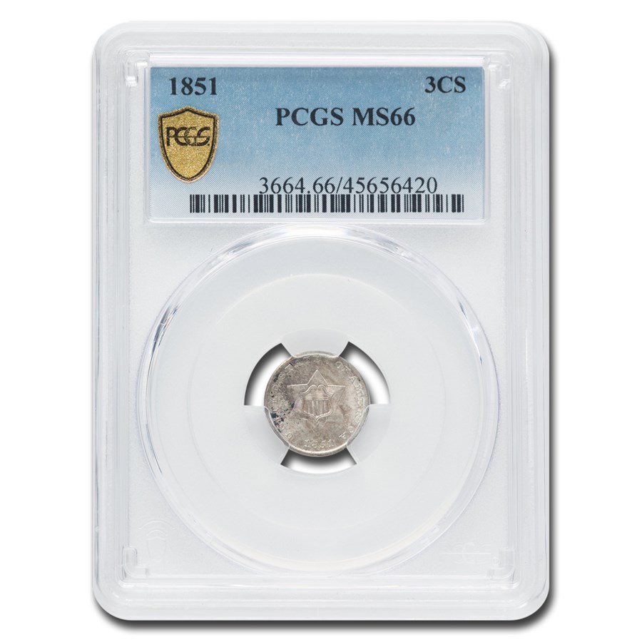 1851 Three Cent Silver MS-66 PCGS