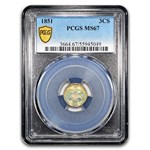 1851 Three Cent Silver MS-67 PCGS