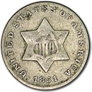 1851 Three Cent Silver VG