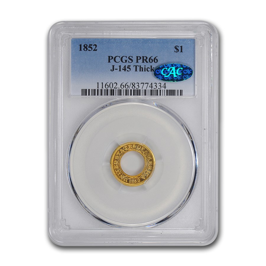 1852 $1 Gold Pattern PR-66 Cameo PCGS CAC (J-145)