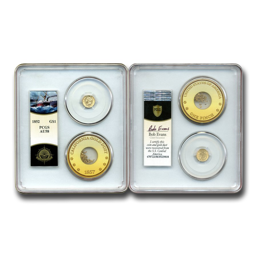1852 $1 Liberty Head Gold AU-58 PCGS (SS Central America)