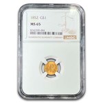 1852 $1 Liberty Head Gold MS-65 NGC
