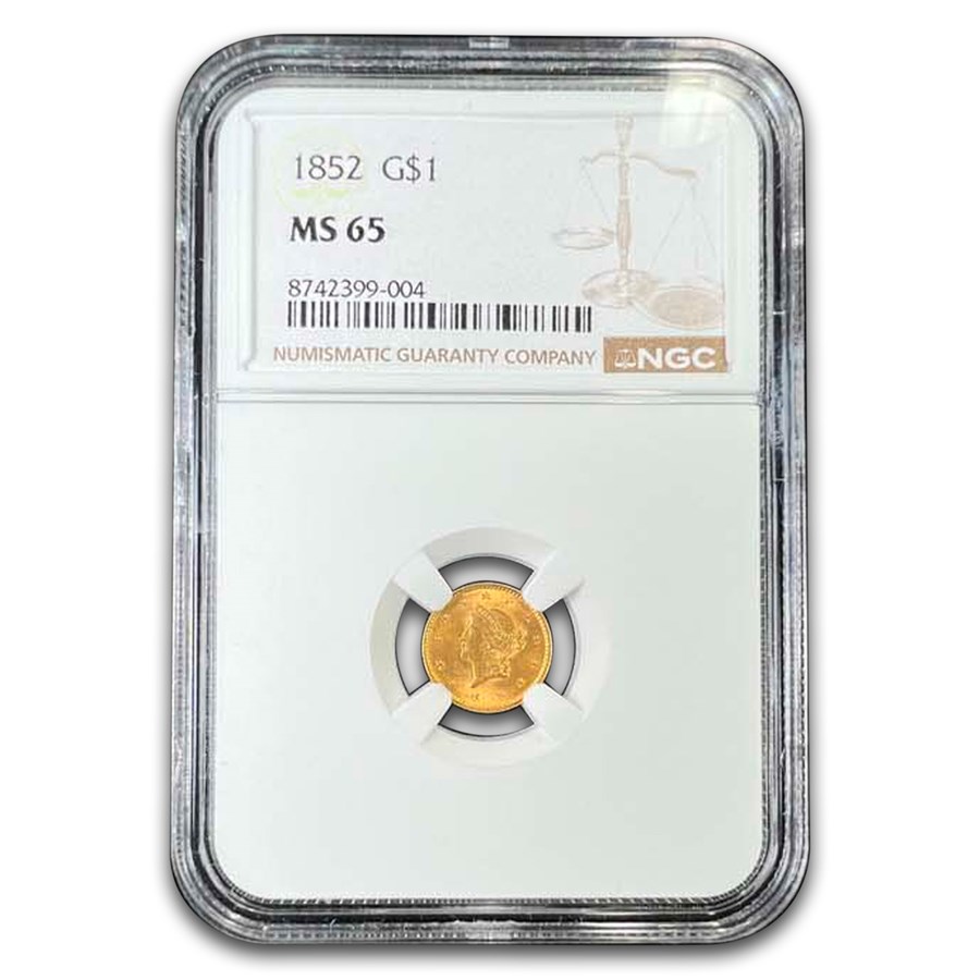 1852 $1 Liberty Head Gold MS-65 NGC