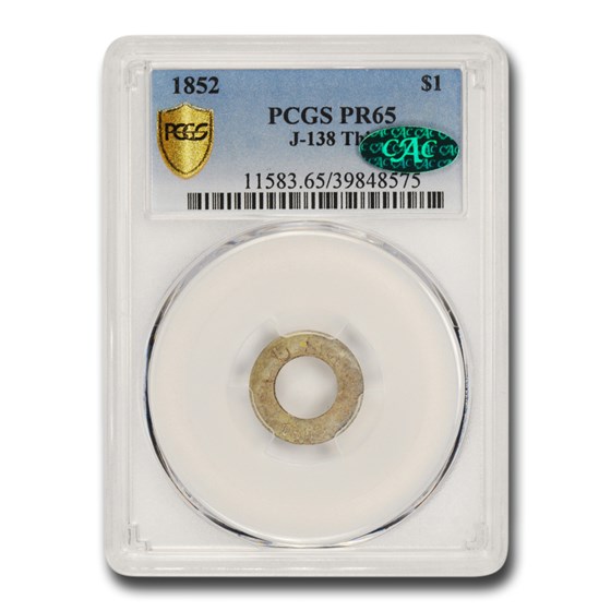 1852 $1 Pattern Gold Dollar PR-65 PCGS CAC (J-138, Thin)