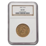 1852 $10 Liberty Gold Eagle AU-50 NGC