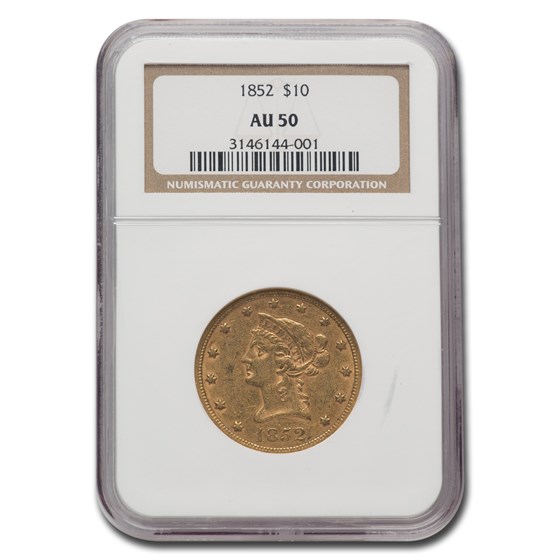 1852 $10 Liberty Gold Eagle AU-50 NGC 1852 $10 Liberty Gold Eagle AU-50 NGC