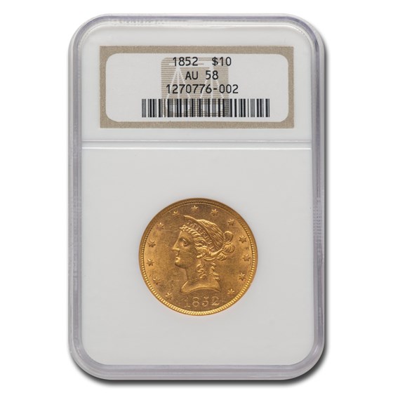 1852 $10 Liberty Gold Eagle AU-58 NGC 1852 $10 Liberty Gold Eagle AU-58 NGC