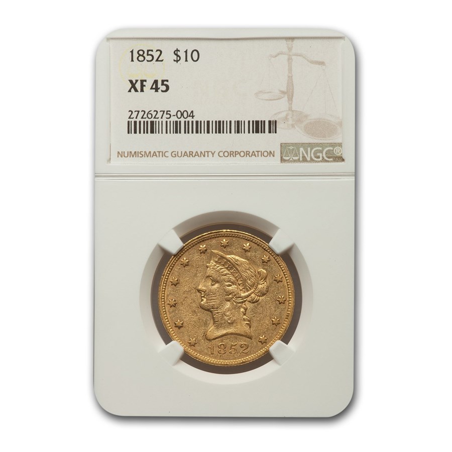 1852 $10 Liberty Gold Eagle XF-45 NGC