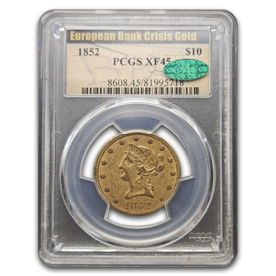 1852 $10 Liberty Gold Eagle XF-45 PCGS CAC