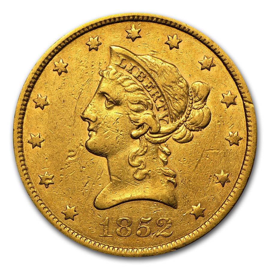 1852 $10 Liberty Gold Eagle XF