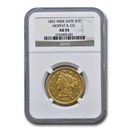 1852 $10 Moffat & Co. Liberty Gold Eagle AU-55 NGC (Wide Date)
