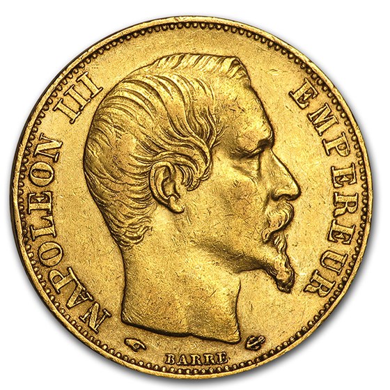 1852-1860 France Gold 20 Francs Napoleon III Avg Circ 1852-1860 France Gold 20 Francs Napoleon III Avg Circ