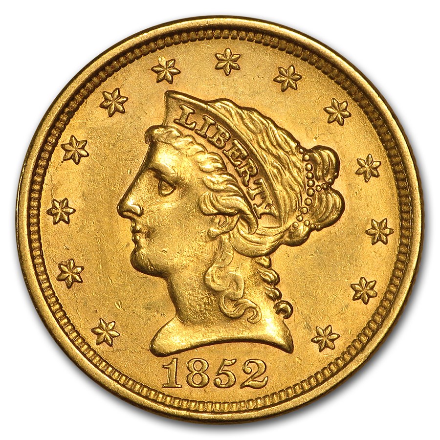 1852 $2.50 Liberty Gold Quarter Eagle AU