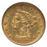 1852 $2.50 Liberty Gold Quarter Eagle MS-61 NGC