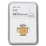 1852 $2.50 Liberty Gold Quarter Eagle MS-63 NGC