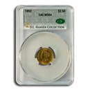1852 $2.50 Liberty Gold Quarter Eagle MS-64 CACG