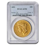 1852 $20 Liberty Gold Double Eagle AU-50 PCGS