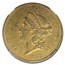 1852 $20 Liberty Gold Double Eagle AU-53 NGC