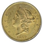 1852 $20 Liberty Gold Double Eagle AU-55 PCGS