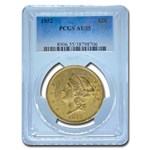 1852 $20 Liberty Gold Double Eagle AU-55 PCGS