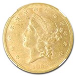 1852 $20 Liberty Gold Double Eagle AU-58 NGC