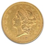 1852 $20 Liberty Gold Double Eagle AU-58 NGC