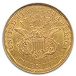 1852 $20 Liberty Gold Double Eagle AU-58 NGC
