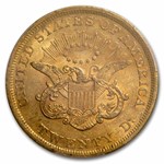 1852 $20 Liberty Gold Double Eagle AU-58 PCGS