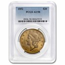 1852 $20 Liberty Gold Double Eagle AU-58 PCGS