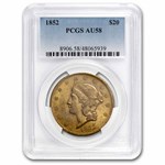 1852 $20 Liberty Gold Double Eagle AU-58 PCGS