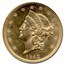 1852 $20 Liberty Gold Double Eagle MS-61 NGC (SS Republic)
