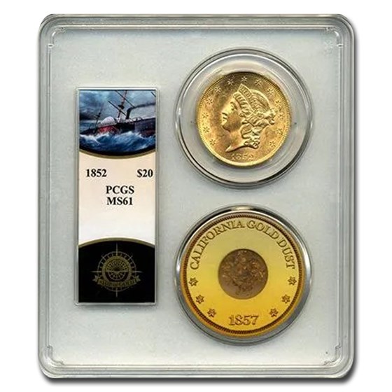 1852 $20 Liberty Gold Double Eagle MS-61 PCGS (S.S. Cen. America) 1852 $20 Liberty Gold Double Eagle MS-61 PCGS (S.S. Cen. America)