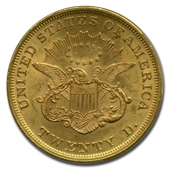 Buy 1852 $20 Liberty Gold Double Eagle MS-62 PCGS (RPD FS-301) | APMEX