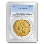 1852 $20 Liberty Gold Double Eagle XF-40 PCGS