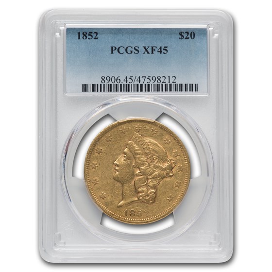 1852 $20 Liberty Gold Double Eagle XF-45 PCGS 1852 $20 Liberty Gold Double Eagle XF-45 PCGS